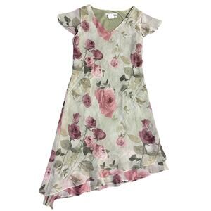 Vintage Women’s Jessica Howard Floral A-Line Chiffon Style Dress Size Medium Y2K